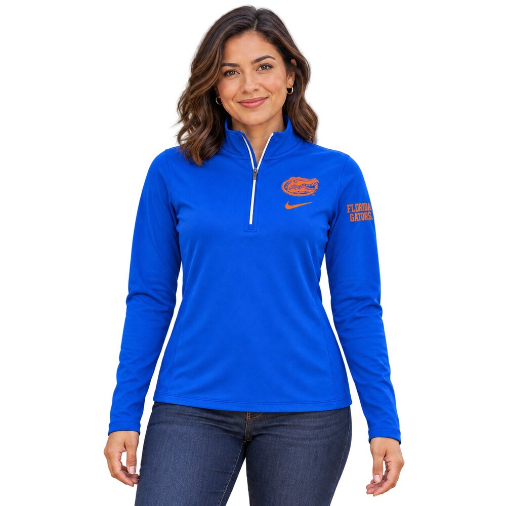 Nike Women's Florida Gators Half-Zip Element Dri-Fit Top Large Blue